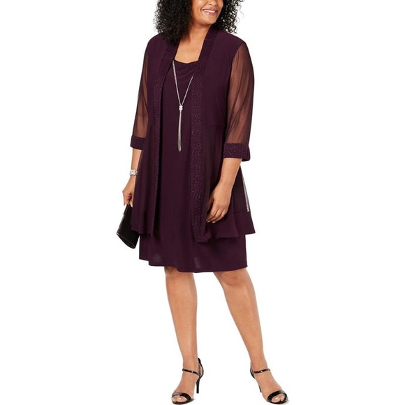 R&M Richards Jackets & Blazers - COPY - R&M Richards Plum Dress Jacket